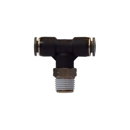 Tube To Pipe Branch Tee, Swivel, Tee FittingConnector, 516 X 38 Nominal, PushIn X MNPT End St